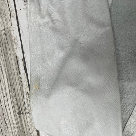 Handmade Leather Belt OOAK Tie Wrap 39” White Green Reptile Earthy Boho Western - Picture 9 of 12